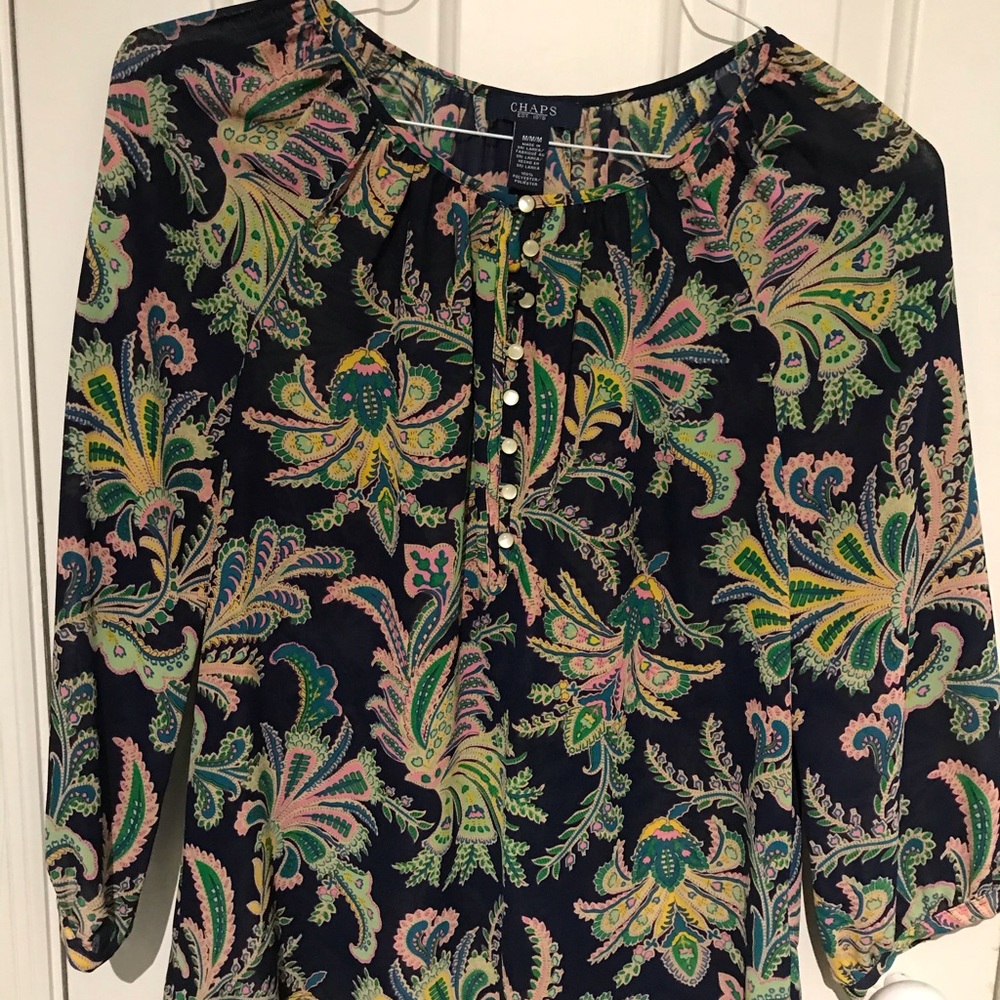 Chaps Blouse-Paisley
